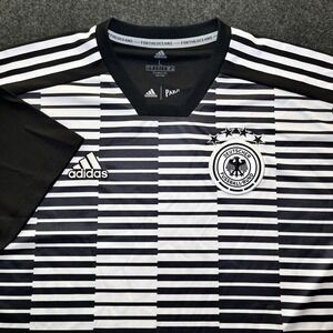 Adidas Soccer Jersey Mens L Black White Excellent Germany DFB Parley Climalite
